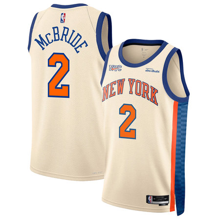 Women's New York Knicks #2 Miles McBride Cream Stitched Basketball Jersey