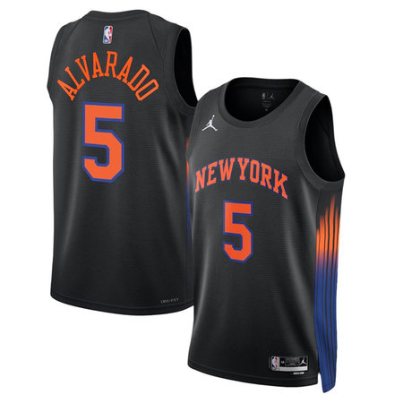 Women's New York Knicks #5 Jose Alvarado Black Stitched Basketball Jersey