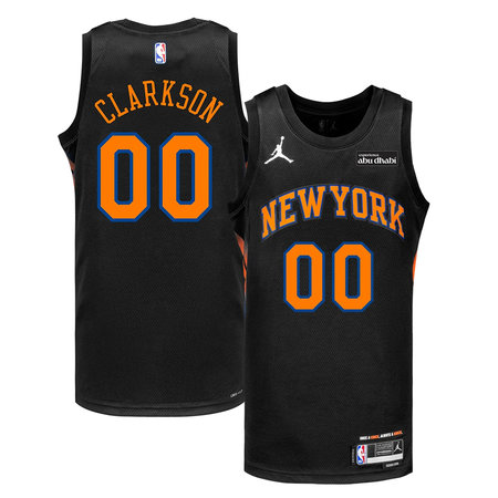 Women's New York Knicks #00 Jordan Clarkson Black Stitched Basketball Jersey