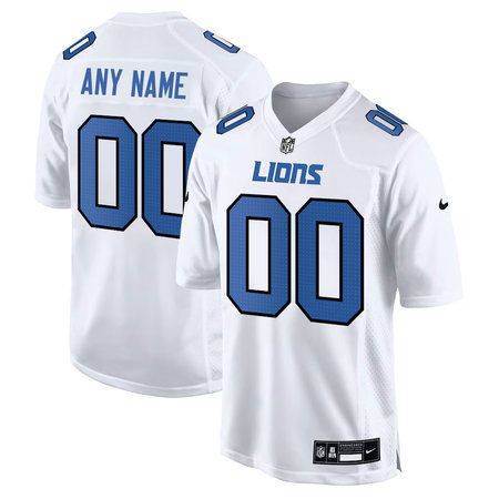 Youth Detroit Lions Tundra White Fashion Game Custom Jersey