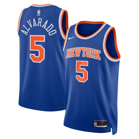 Women's New York Knicks #5 Jose Alvarado Blue Stitched Basketball Jersey