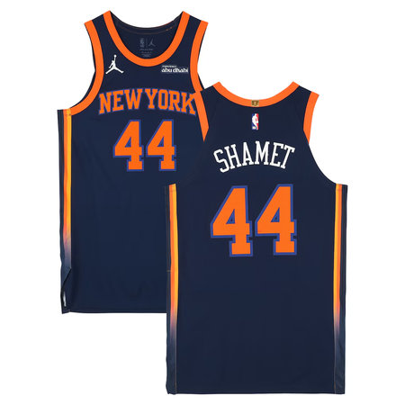 Men's New York Knicks #44 Landry Shamet Navy Stitched Basketball Jersey