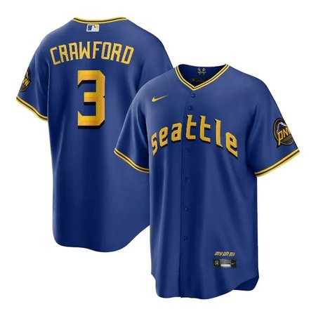 Men's Seattle Mariners #3 J.P. Crawford Nike Royal Home Replica Jersey