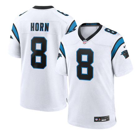 Men's Carolina Panthers #8 Jaycee Horn Nike White Game Road Jersey Men's Carolina Panthers #8 Jaycee Horn Nike White Game Road Jersey