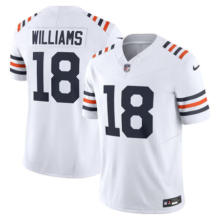 Men's Chicago Bears #18 Caleb Williams Nike White Vapor F.U.S.E. Limited Jersey
