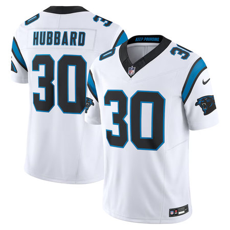 Men's Carolina Panthers #30 Chuba Hubbard Nike White Vapor F.U.S.E. Limited Jersey Men's Carolina Panthers #30 Chuba Hubbard Nike White Vapor F.U.S.E. Limited Jersey