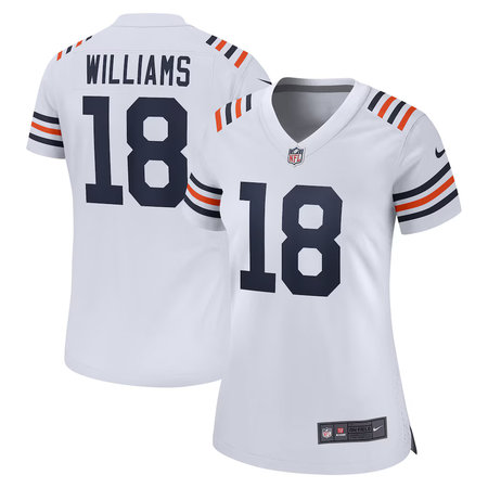 Women's Chicago Bears #18 Caleb Williams Nike White 2nd Alternate Game Player Jersey