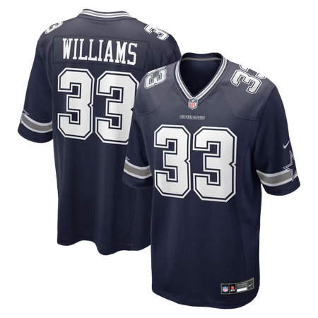 Men's Dallas Cowboys #33 Javonte Williams Nike Navy Team Game Jersey