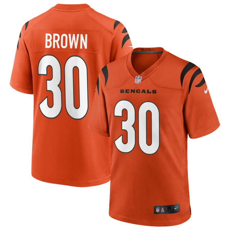 Men's Cincinnati Bengals #30 Chase Brown Orange Game Jersey Men's Cincinnati Bengals #30 Chase Brown Orange Game Jersey