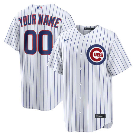 Men's Chicago Cubs Nike White Home Replica Custom Jersey
