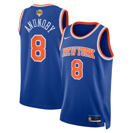 Men's New York Knicks #8 OG Anunoby Nike Blue 2026 NBA Finals Patch Swingman Icon Edition Jersey Men's New York Knicks #8 OG Anunoby Nike Blue 2026 NBA Finals Patch Swingman Icon Edition Jersey