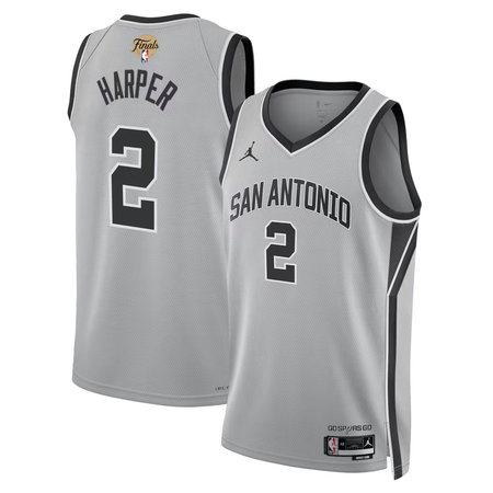 Youth San Antonio Spurs #2 Dylan Harper Silver 2026 NBA Finals Patch Swingman Statement Edition Jersey Youth San Antonio Spurs #2 Dylan Harper Silver 2026 NBA Finals Patch Swingman Statement Edition Jersey
