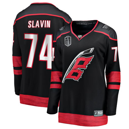 Women's Carolina Hurricanes #74 Jaccob Slavin Black 2026 Stanley Cup Final Home Jersey