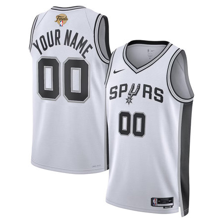 Youth San Antonio Spurs Nike White 2026 NBA Finals Swingman Association Edition Custom Jersey