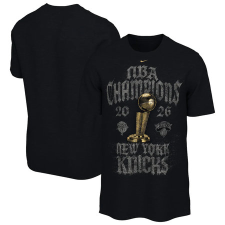 Men's New York Knicks Nike Black 2026 NBA Finals Champions Locker Room T-Shirt Men's New York Knicks Nike Black 2026 NBA Finals Champions Locker Room T-Shirt