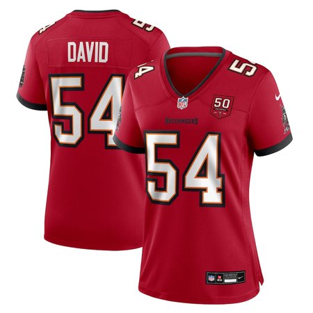 Women's Tampa Bay Buccaneers #54 Lavonte David Red 50th Anniversary Game Jersey