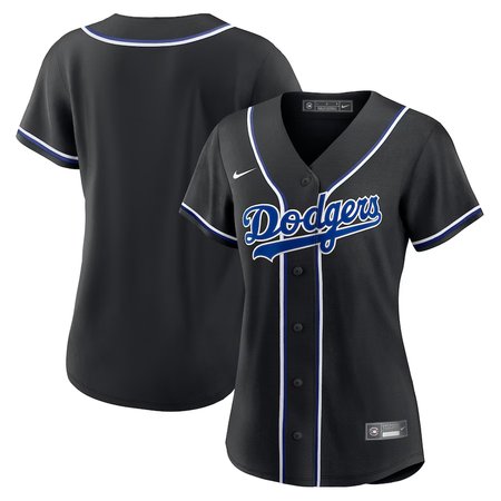 Women's Los Angeles Dodgers Black Lights Out Replica Jersey