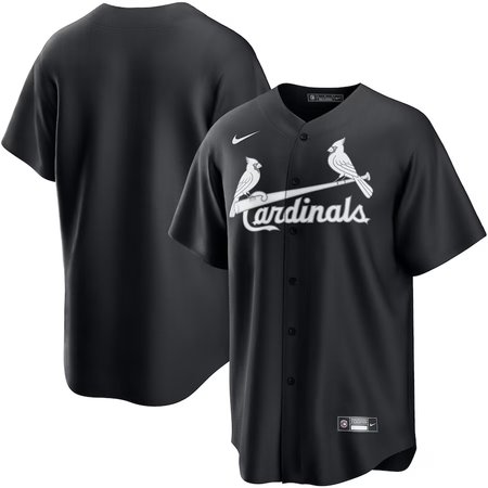 Men's St. Louis Cardinals Black Lights Out Replica Jersey