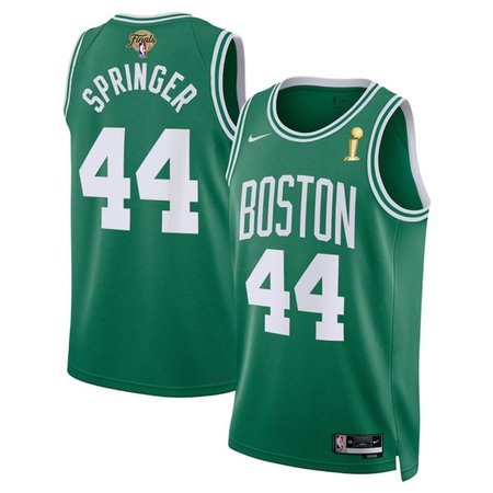 Men's Boston Celtics #44 Jaden Springer Kelly Green 2024 Finals Champions Icon Edition Stitched Basketball Jersey Men's Boston Celtics #44 Jaden Springer Kelly Green 2024 Finals Champions Icon Edition Stitched Basketball Jersey