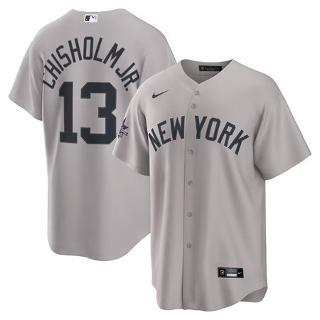 Men's New York Yankees #13 Jazz Chisholm Jr. Gray 2025 MLB All-Star Game Road Replica Player Jersey