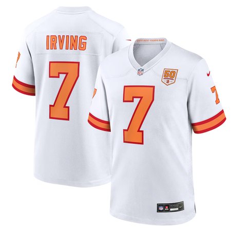 Youth '76 Tampa Bay Buccaneers #7 Bucky Irving Nike White 50th Season Game Jersey