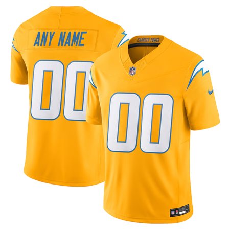 Men's Los Angeles Chargers Custom Nike Yellow Alternate Charger Power Vapor F.U.S.E. Limited Jersey