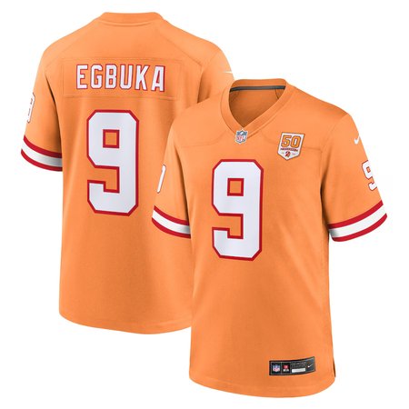 Men's Tampa Bay Buccaneers #9 Emeka Egbuka Creamsicle 50th Season Game Jersey