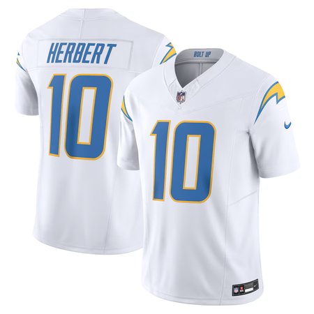 Youth Los Angeles Chargers #10 Justin Herbert Nike White Vapor F.U.S.E. Limited Jersey
