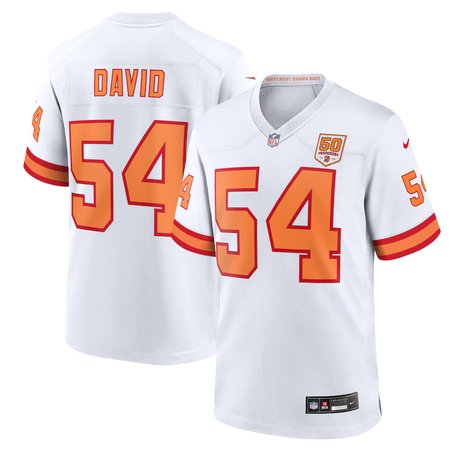 Youth '76 Tampa Bay Buccaneers #54 Lavonte David Nike White 50th Season Game Jersey