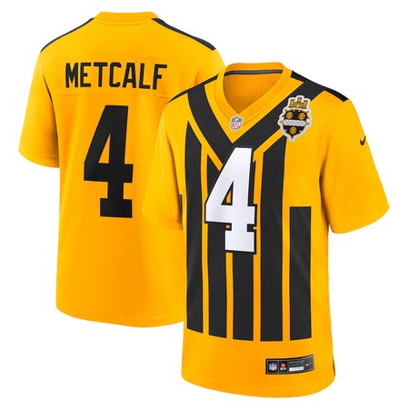Men's Pittsburgh Steelers #4 DK Metcalf Gold Alternate 1933 Throwback Game Jersey