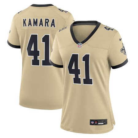 Women's New Orleans Saints #41 Alvin Kamara Gold Gameday Golds Alternate Game Player Jersey