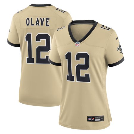 Women's New Orleans Saints #12 Chris Olave Gold Gameday Golds Alternate Game Player Jersey Women's New Orleans Saints #12 Chris Olave Gold Gameday Golds Alternate Game Player Jersey