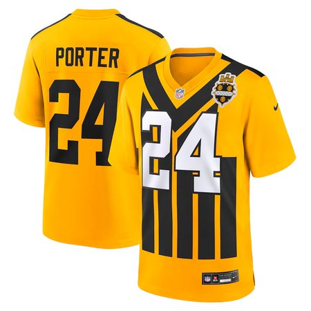 Men's Pittsburgh Steelers #24 Joey Porter Jr. Gold Alternate 1933 Throwback Game Jersey
