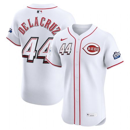 Youth Cincinnati Reds #44 Elly De La Cruz Nike White 2025 MLB Speedway Classic Home Elite Player Jersey