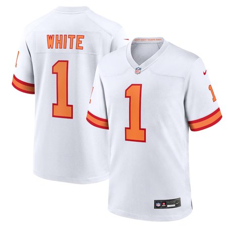 Youth '76 Tampa Bay Buccaneers #1 Rachaad White Nike White Player Game Jersey