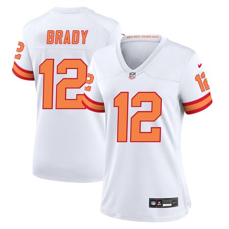 Women's '76 Tampa Bay Buccaneers #12 Tom Brady Nike White Player Game Jersey