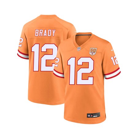 Men's '76 Tampa Bay Buccaneers #12 Tom Brady Nike Orange 50th Season Game Jersey