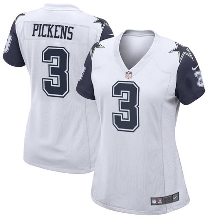 Women's Dallas Cowboys #3 George Pickens White Game Jersey