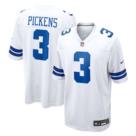 Men's Dallas Cowboys #3 George Pickens White Game Jersey