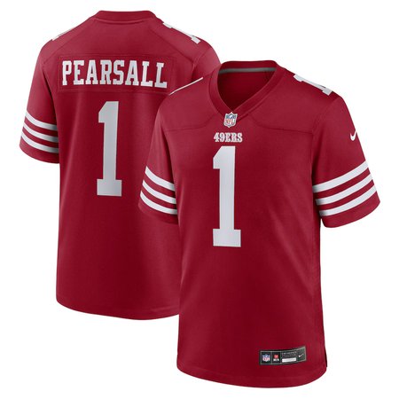 Men's San Francisco 49ers #1 Ricky Pearsall Scarlet Team Game Jersey