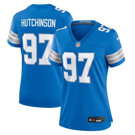 Women's Detroit Lions Aidan Hutchinson Blue Game Jersey
