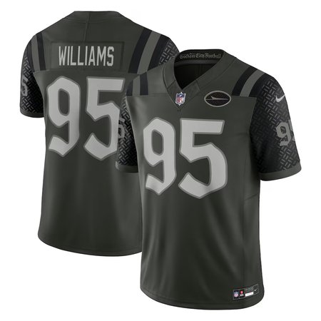 Men's New York Jets #95 Quinnen Williams Black Rivalries Collection F.U.S.E. Vapor Limited Stitched Jersey Men's New York Jets #95 Quinnen Williams Black Rivalries Collection F.U.S.E. Vapor Limited Stitched Jersey