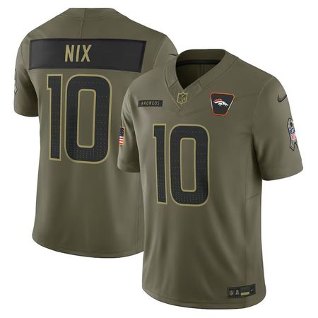 Youth Denver Broncos #10 Bo Nix Olive 2025 Salute to Service Limited Jersey