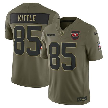 Men's San Francisco 49ers #85 George Kittle Nike Olive 2025 Salute to Service Limited Jersey