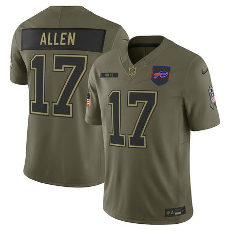 Youth Buffalo Bills #17 Josh Allen Olive 2025 Salute to Service Limited Jersey