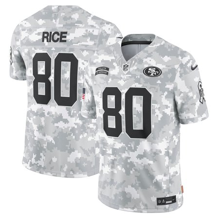 Men's San Francisco 49ers Jerry Rice Nike Arctic Camo 2024 Salute to Service Retired Player Limited Jersey Men's San Francisco 49ers Jerry Rice Nike Arctic Camo 2024 Salute to Service Retired Player Limited Jersey