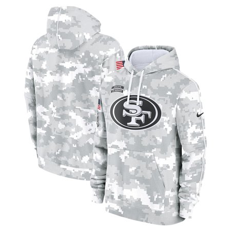 Youth San Francisco 49ers Nike White/Gray 2024 Salute To Service Pullover Hoodie Youth San Francisco 49ers Nike White/Gray 2024 Salute To Service Pullover Hoodie