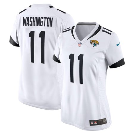 Women's Jacksonville Jaguars #11 Parker Washington White Team Game Jersey