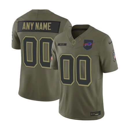 Men's Buffalo Bills Custom Olive 2025 Salute to Service Retired Limited Jersey