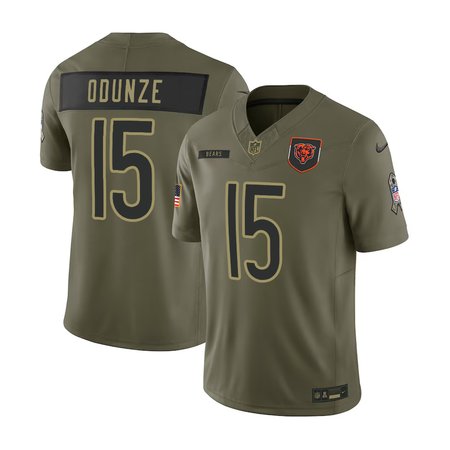 Youth's Chicago Bears #15 Rome Odunze Olive 2025 Salute to Service Retired Limited Jersey